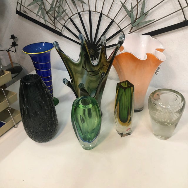 Large Orange Handkerchief Vase | White Cased Glass Murano For Sale In Fayetteville, AR - Image 6 of 6