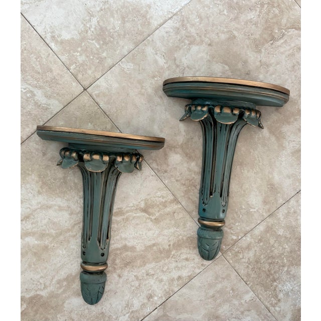 Vintage Fluted Solid Wood Corbel Wall Brackets - A Pair For Sale - Image 9 of 9