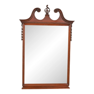 Baker Furniture Style Georgian Carved Mahogany Framed Wall Mirror, Circa 1940s