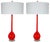 A pair of vintage Venetian Long Neck glass table lamps in RED ORANGE, imported in the early 1960’s. Simple, mid-century...