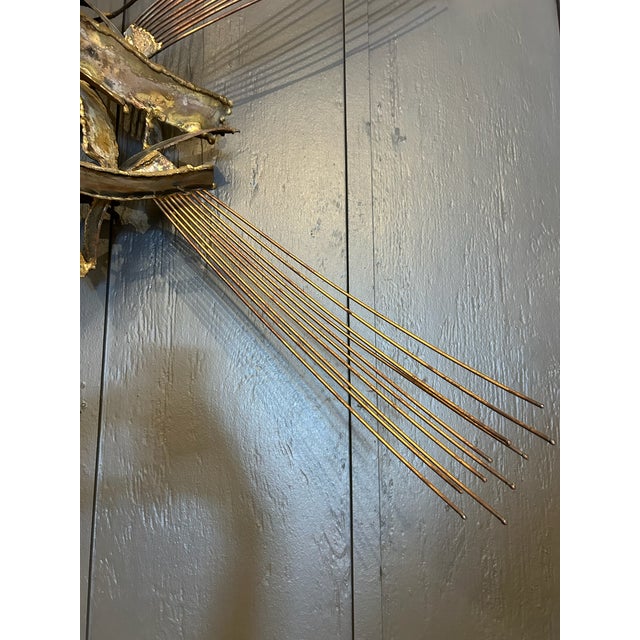 Mid 20th Century Vintage Brutalist Metal Wall Sculpture For Sale - Image 5 of 11
