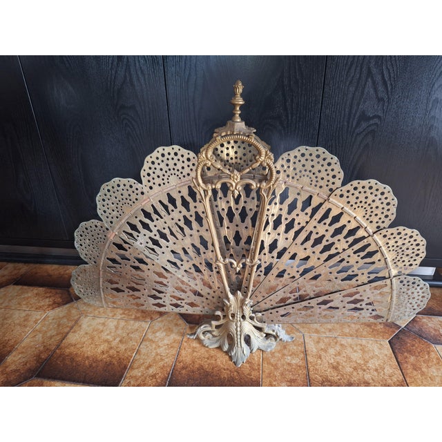 Peacock Tail Spark Shield in Bronze and Iron, 1960s For Sale - Image 6 of 12