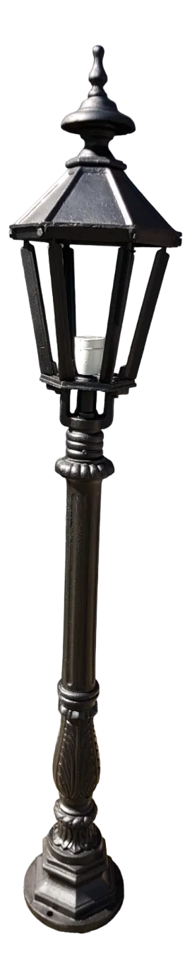 Cast Iron Lamp Post with Hexagon Cast Iron Lantern