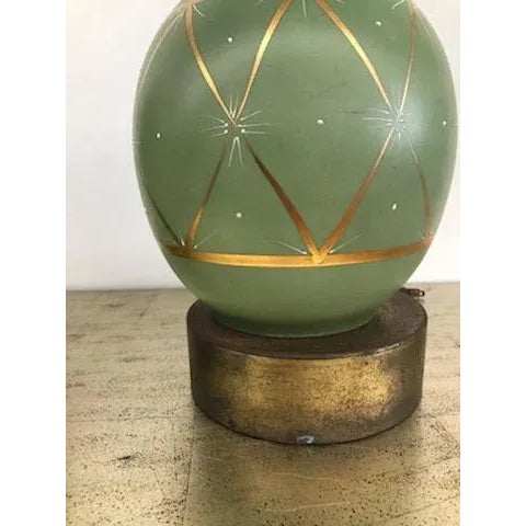 Pair of Mid-Century Jade Ceramic Table Lamps For Sale In Providence - Image 6 of 8