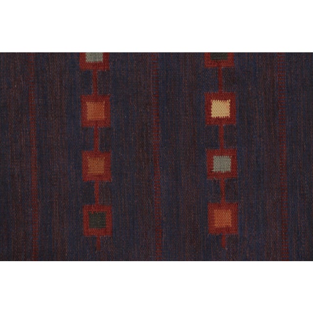 Rug & Kilim’s Scandinavian-Inspired Rug, Purple-Blue With Geometric Patterns For Sale In New York - Image 6 of 8