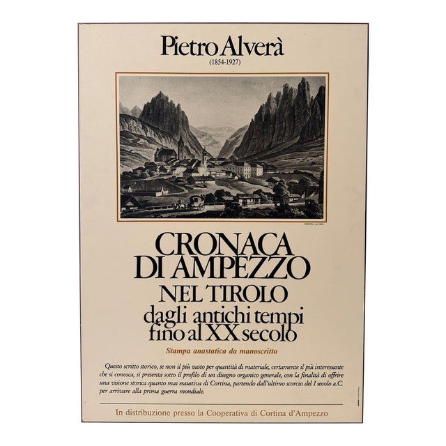 Italian Cortina D’Ampezzo Book Promotional Poster, Mounted For Sale
