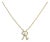 10K Yellow Gold Diamond Accent "R" Initial Script Style Pendant Necklace For Sale