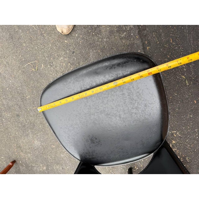 Late 20th Century Pair of Maurice Villency Black Leather Side Chairs For Sale - Image 15 of 17
