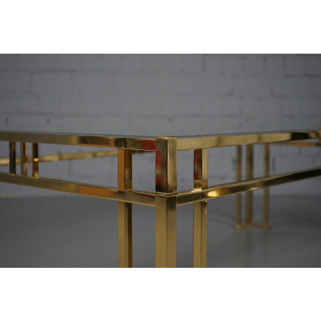 Gold Large Hollywood Regency Coffee Table in Brass, Set of 3 For Sale - Image 8 of 16