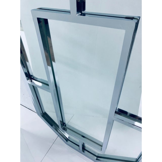 Milo Baughman Polished Chrome Wall Mirror For Sale - Image 10 of 12