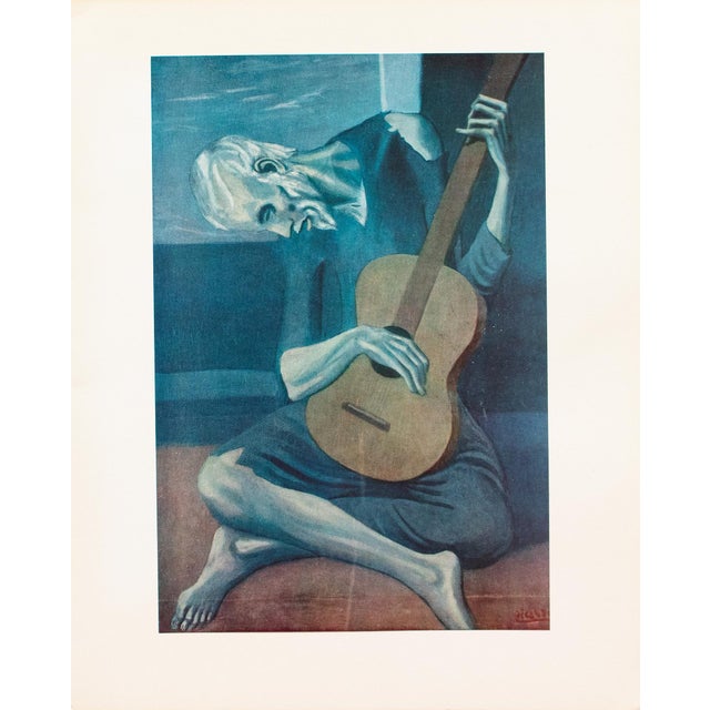 Paper 1952 After Pablo Picasso "The Old Guitarist", Period Full-Color Print For Sale - Image 7 of 7