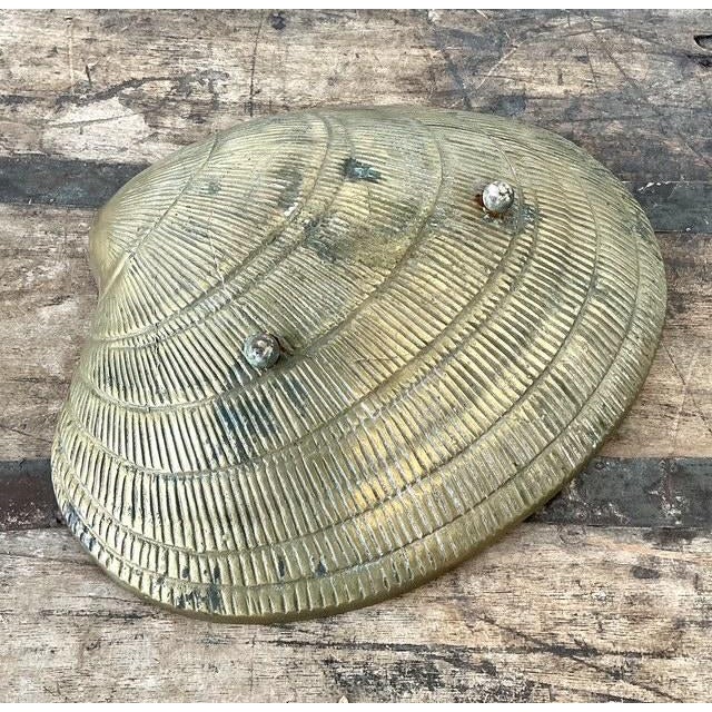 Brass Vintage Brass Clamshell Bowl For Sale - Image 8 of 12