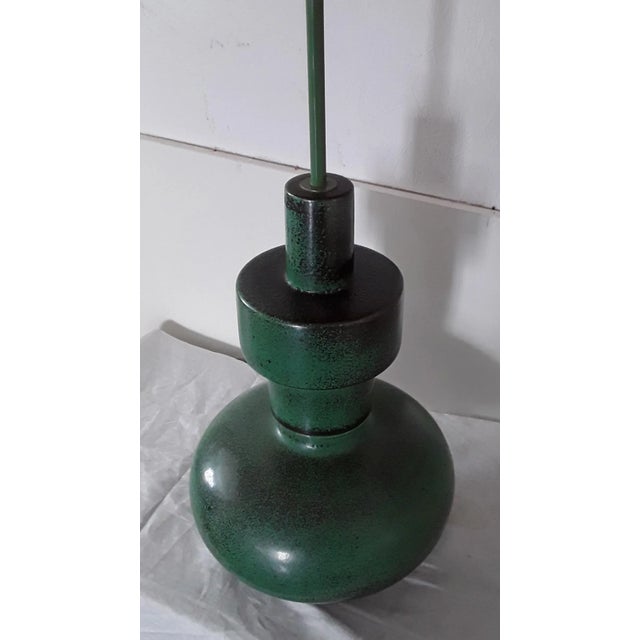 Large Ceramic Table Lamp with Wool Shade, 1970s For Sale - Image 4 of 6