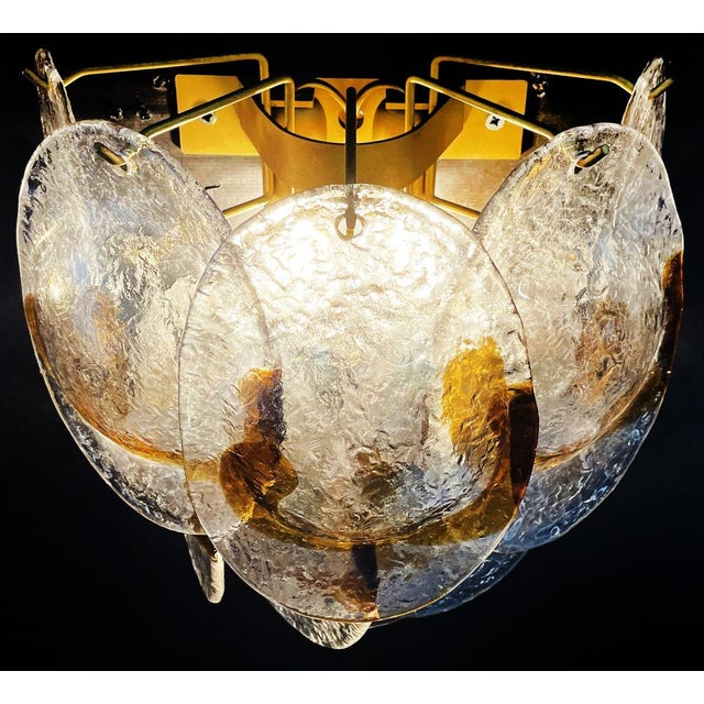Vintage Italian Murano Wall Lights in Trasparent and Amber Glass, 1970, Set of 2 For Sale - Image 14 of 18