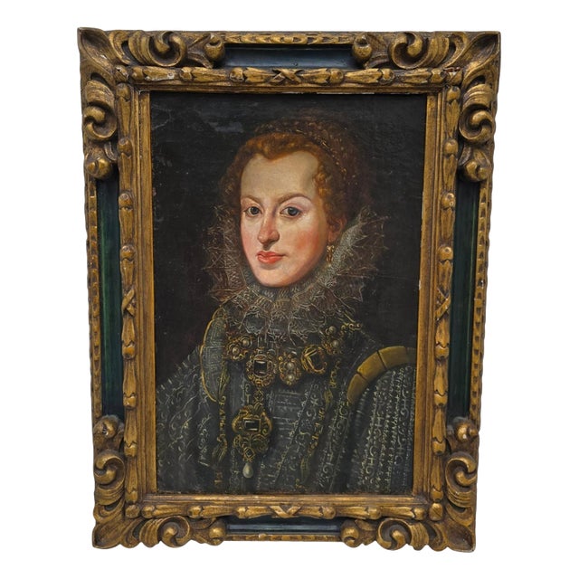 Circle of Juan Pantoja de la Cruz, Portrait of a Lady of the Spanish Court, 16th Century, Oil Painting For Sale