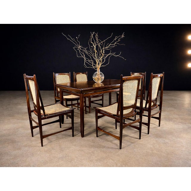 This elegant dining or working table, designed in the 1960s by Jorge Jabour for Móveis Cantu, is a refined example of...