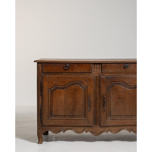 Early 19th Century Louis XV Oak Buffet in Original Patina For Sale - Image 15 of 17
