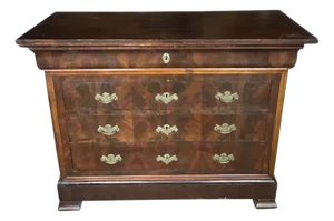 19th Century French Louis Phillipe Chest With Book Matched Mahogany