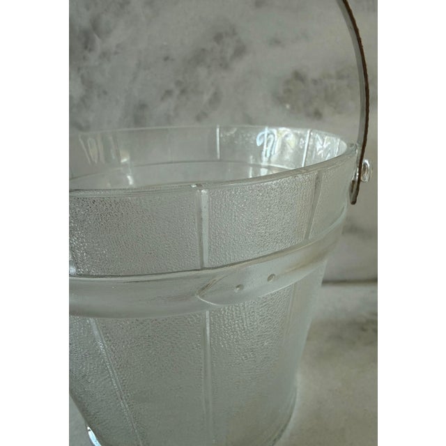 Transparent Vintage Frosted Glass Small Ice Bucket For Sale - Image 8 of 8