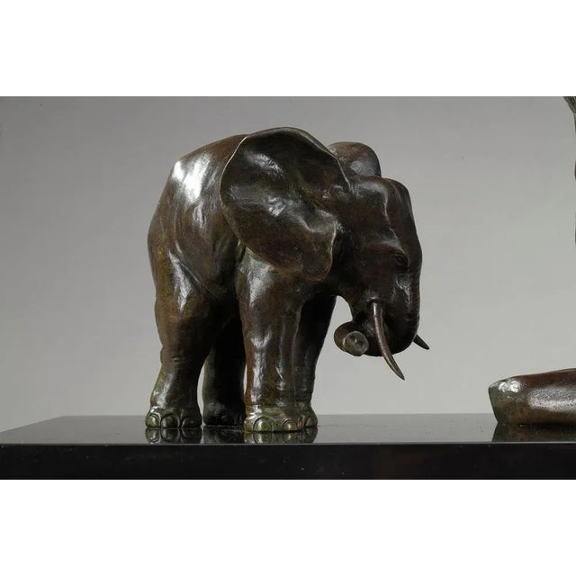 Art Deco Elephant with Baby Elephants by Ulisse Caputo For Sale - Image 4 of 16