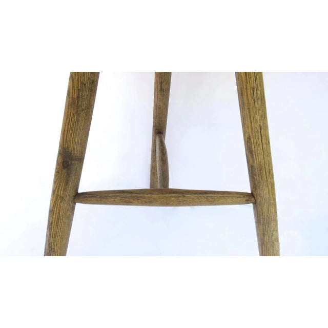 Wood English Oak and Sycamore Three Legged Pub Table For Sale - Image 7 of 8