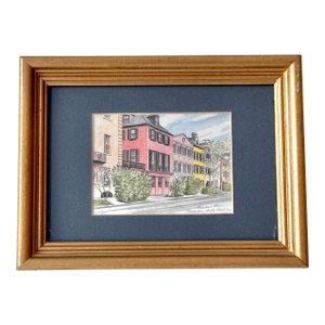 1990s Charleston Rainbow Row Miniature Print