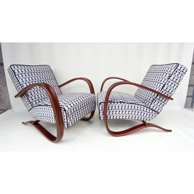 H-269 Armchairs by Jindrich Halabala for Up Zavody, 1930s, Set of 2 For Sale - Image 4 of 14