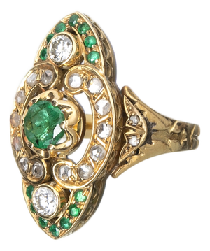 19.2 Karat Gold Ring with Emeralds