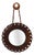 Round Wall Mirror with Leather Frame and Strap, 1960s For Sale