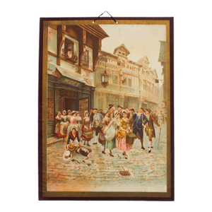 1892 Original French Lithograph,Market Scene Paris - Signed by the Artist, Alonso Perez