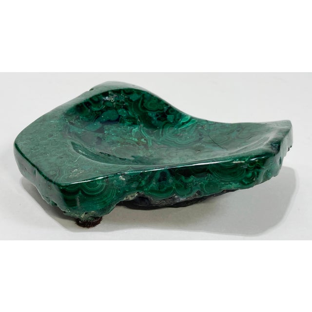 Gemstone Vintage Genuine Malachite Stone Catchall Dish For Sale - Image 7 of 8