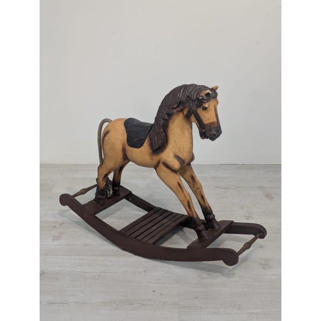 Antique Wooden Rocking Horse, 1920s For Sale - Image 16 of 16