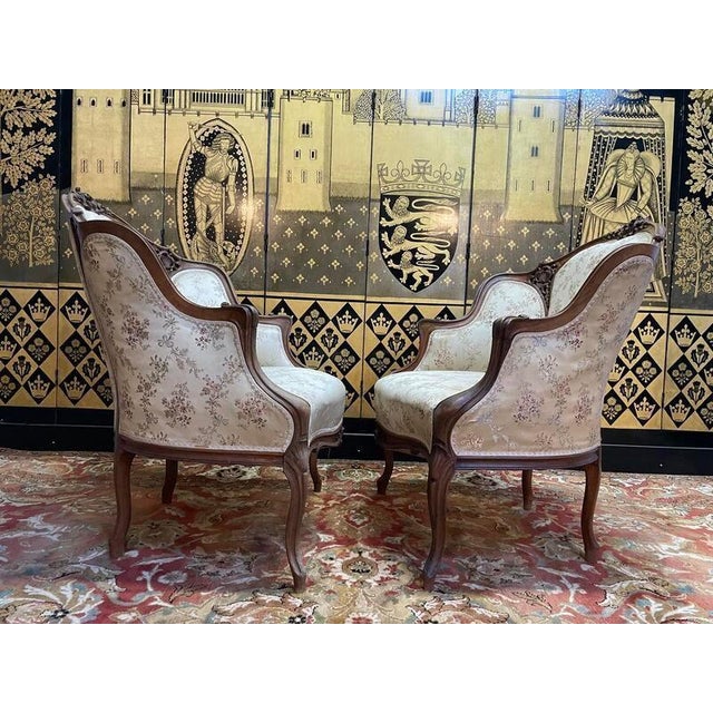 Set of Louis Xv Rocailles Bergere Armchairs For Sale - Image 5 of 8