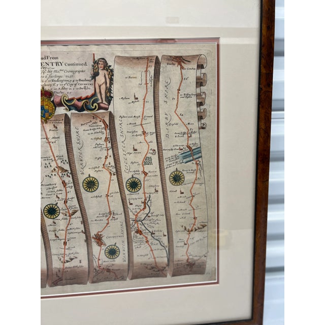 John Ogilby (Scottish, 1600-1676). - Circa 1675 This map is part of his Britannica publication and is #82. "The road map...