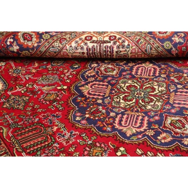 Middle Eastern Hand-Knotted Tabriz Rug For Sale - Image 10 of 11