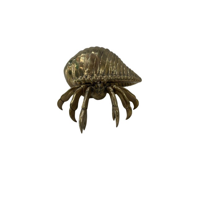2020s Cast Bronze Hermit Crab Sculpture Ribbed Shell Form With Sculptural Claw Detail For Sale - Image 5 of 6