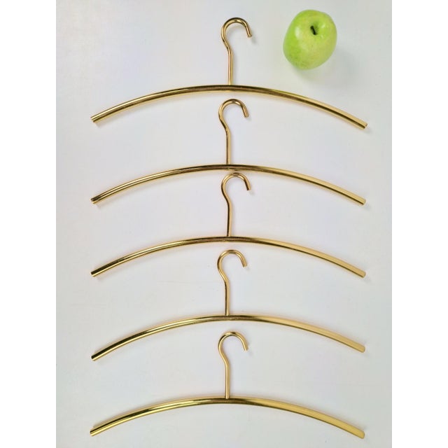 1970s Vintage Brass Clothes Hangers, Italy, 1970s, Set of 5 For Sale - Image 5 of 13