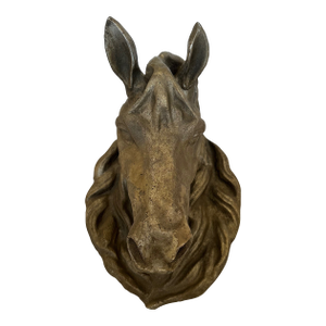 Zinc Colored Horse Head Wall Sculpture