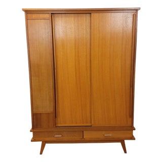 Vintage Oak Wardrobe, 1960s For Sale