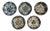 Vintage Tichelaar Makkum Hand-Painted Small Wall Plates, 1960s, Set of 5 For Sale