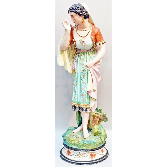 Metal Early 20th Century Bisque-Porcelain Gypsy-Girl Figurine For Sale - Image 7 of 7