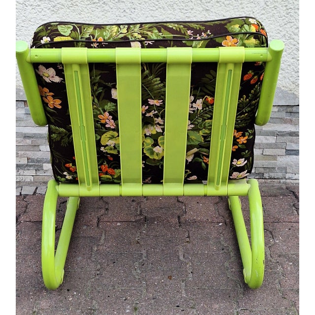 Vintage Garden Chair in Green Tubular Steel, 1980s For Sale - Image 4 of 9
