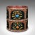 This is a vintage storage bin. An English, handpainted walnut waste paper basket, dating to the mid 20th century, circa...
