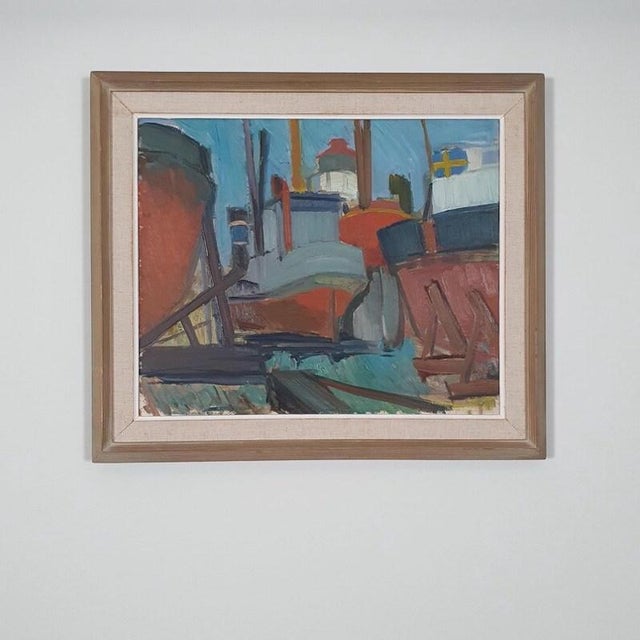 Harald Öman, Boats, 1940s, Oil on Panel For Sale - Image 15 of 18