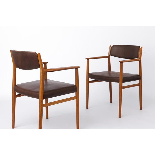 Vintage Danish Model 418 Armchairs in Teak by Arne Vodder for Sibast, 1960s, Set of 2 For Sale - Image 3 of 10