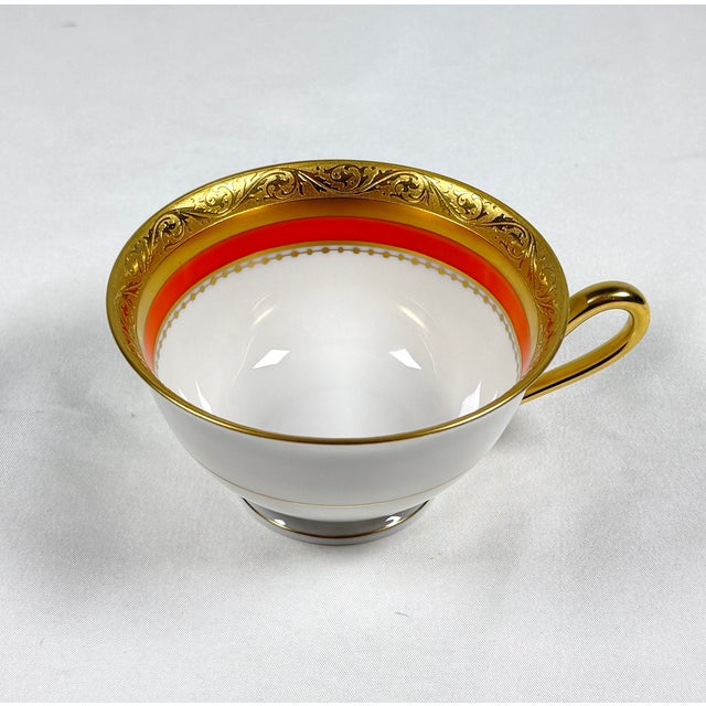 Late 20th Century Vintage Tirschenreuth Bavaria Gold-Gilt Porcelain Tea Trio Set for 6, 18 Pieces For Sale - Image 5 of 8