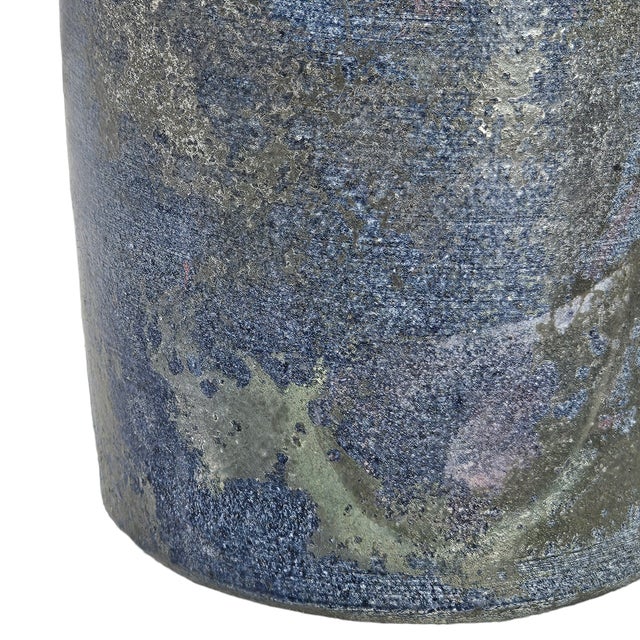 Studio Art Pottery Vase Matte Cobalt Blue Stoneware Organic Modern 9.75" For Sale - Image 9 of 11