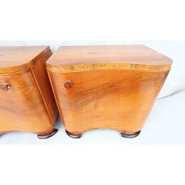 Wood Bedside Tables by Jindrich Halabala for Up Závody, 1950s, Set of 2 For Sale - Image 7 of 18