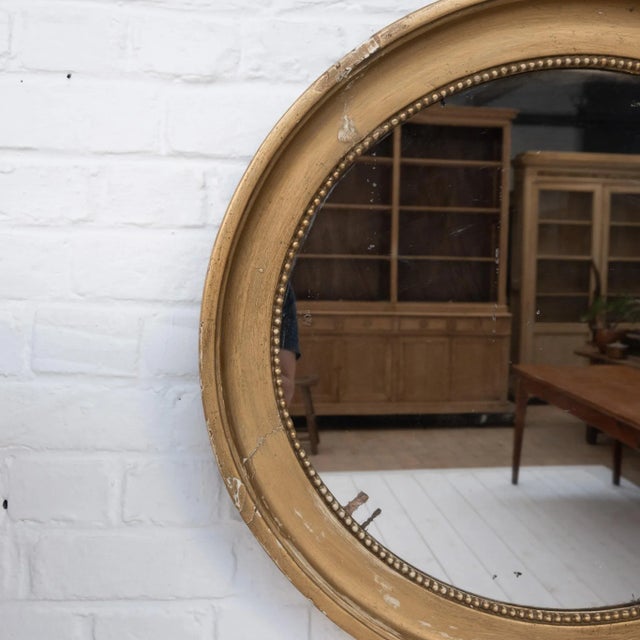 Louis Philippe Oval Pearl Mirror, 19th Century