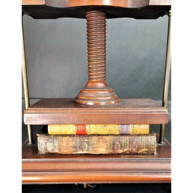 English Vintage Norman Perry Wood Book Press Library Table Lamp With Real Books For Sale - Image 3 of 11